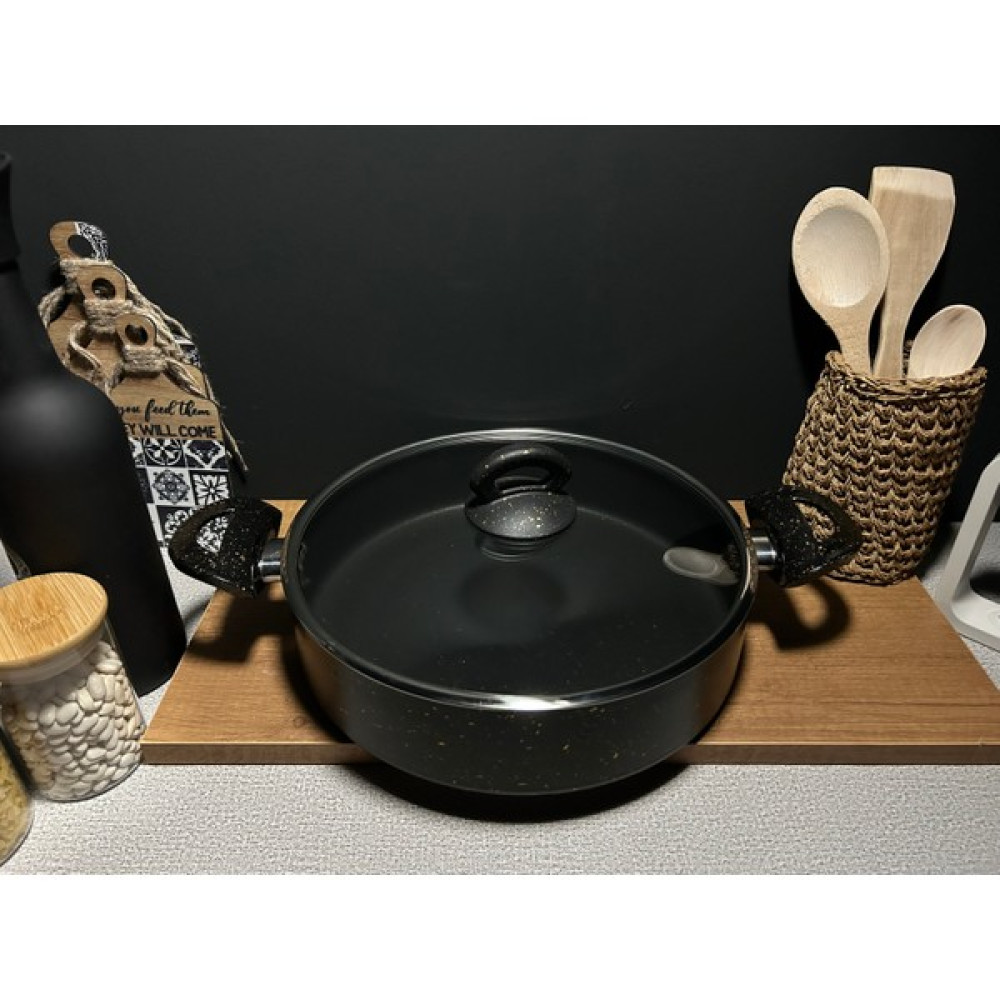 Bena Life 28 cm Granit Basık Tencere - Siyah Tencere / Tava Setleri Fiyatı