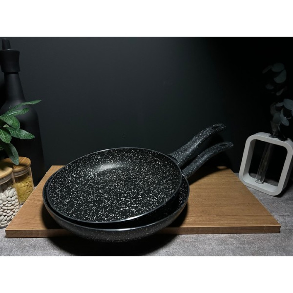 Bena Life 2`li Granit Tek Kulplu Yanmaz Yapışmaz Tava 26-28 cm - Siyah Tavalar Fiyatı