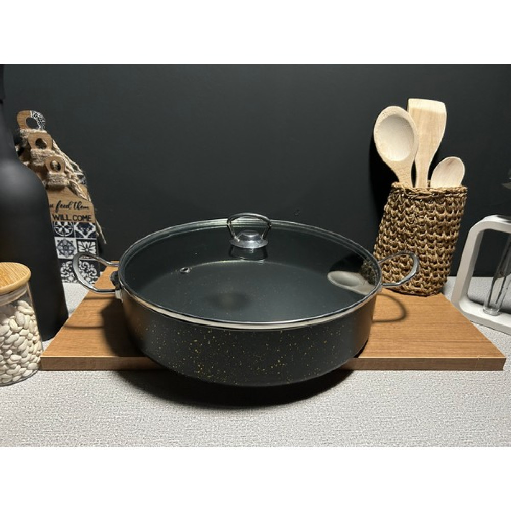 Bena Life 30 cm Granit Basık Tencere Metal - Siyah Tencere / Tava Setleri Fiyatı