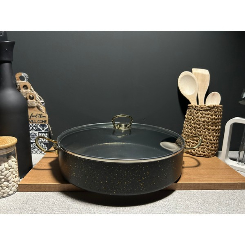 Bena Life 30 cm Granit Basık Tencere - Siyah Tencere / Tava Setleri Fiyatı