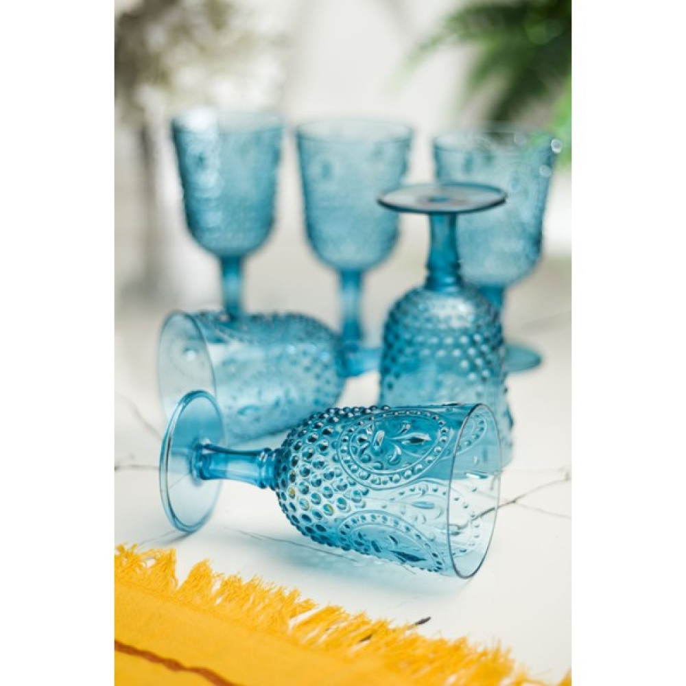 Bena Life Akrilik Aquamarin 6'lı Kadeh & Su Meşrubat Kahve Yanı Bardağı 450 ml ( Cam Değildir ) - Açık Mavi Fincan / Bardak / Kahve Takımı Fiyatı