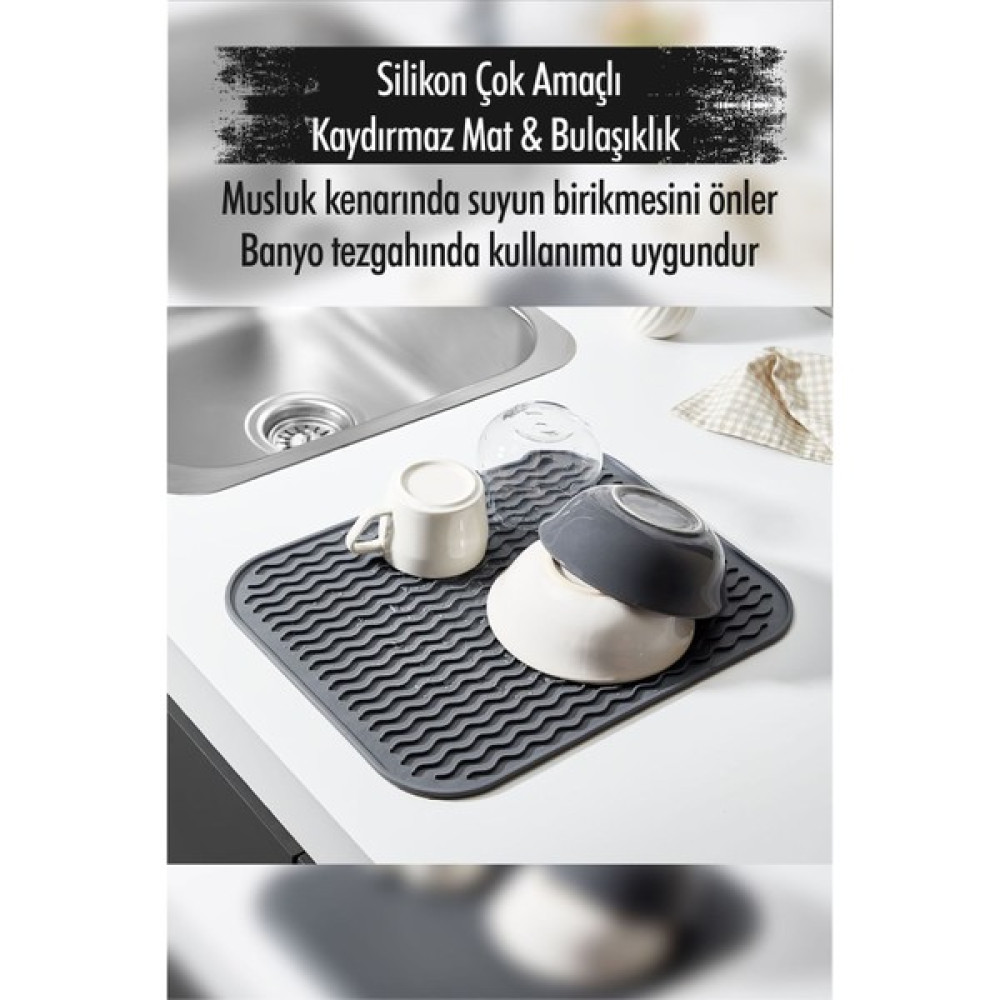 Bena Life Silikon Çok Amaçlı Kaydırmaz Mat & Bulaşıklık (28*36 cm ) Pratik Mutfak Gereçleri Fiyatı