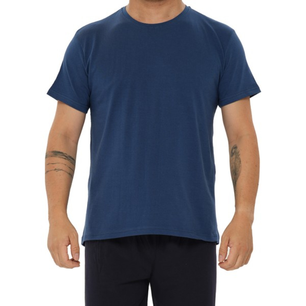 Benden Giy Erkek Pamuklu Likralı Bisiklet Yaka Lacivert T-Shirt Erkek T-shirt Fiyatı