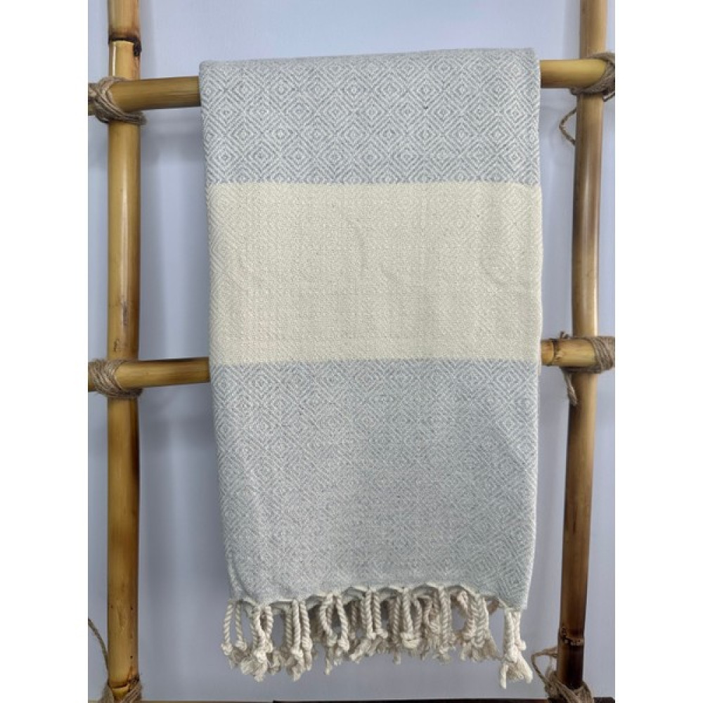 Benelava Elmas Desen 100 x 180 cm - 100% Pamuk Peştemal Plaj , Spa ve Banyo Havlusu - Gri Peştamal Fiyatı