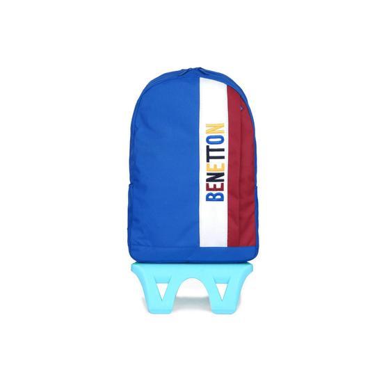 Benetton 70065 Mavi Bordo İki Bölmeli Tekerlekli Sırt Çantası