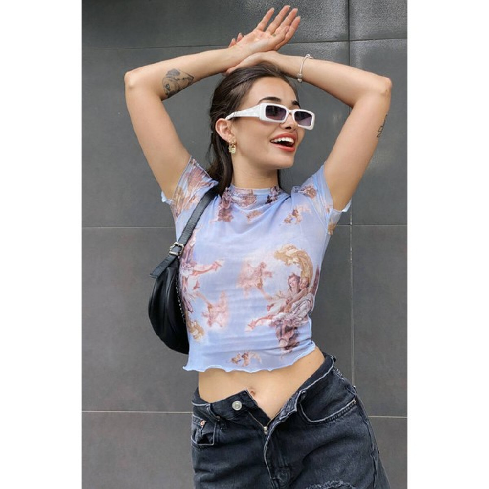 Bengi Clothing Kadın Melek Desenli Tül Bluz Bluz Fiyatı