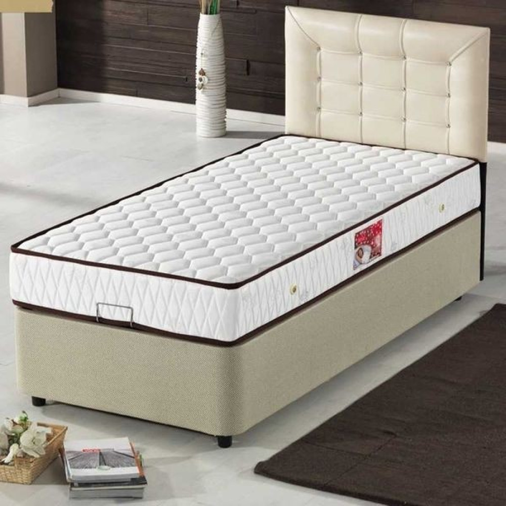 Bengi Ticaret Baza-Başlık Standart Silinir Model Deri Başlık Metal Fırın Boya Soft Ortopedik YATAK90*190 El Yapım Baza Fiyatı