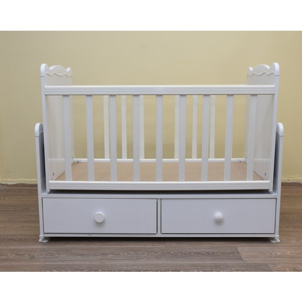 Bengi Ticaret Beşik Bebek Rulman Sallanır Rulman Parlak Beyaz 60*100 cm Bebek Sğlığına Zarar Vermeyen Ürün El Yapım - 60*120 Beşik Fiyatı