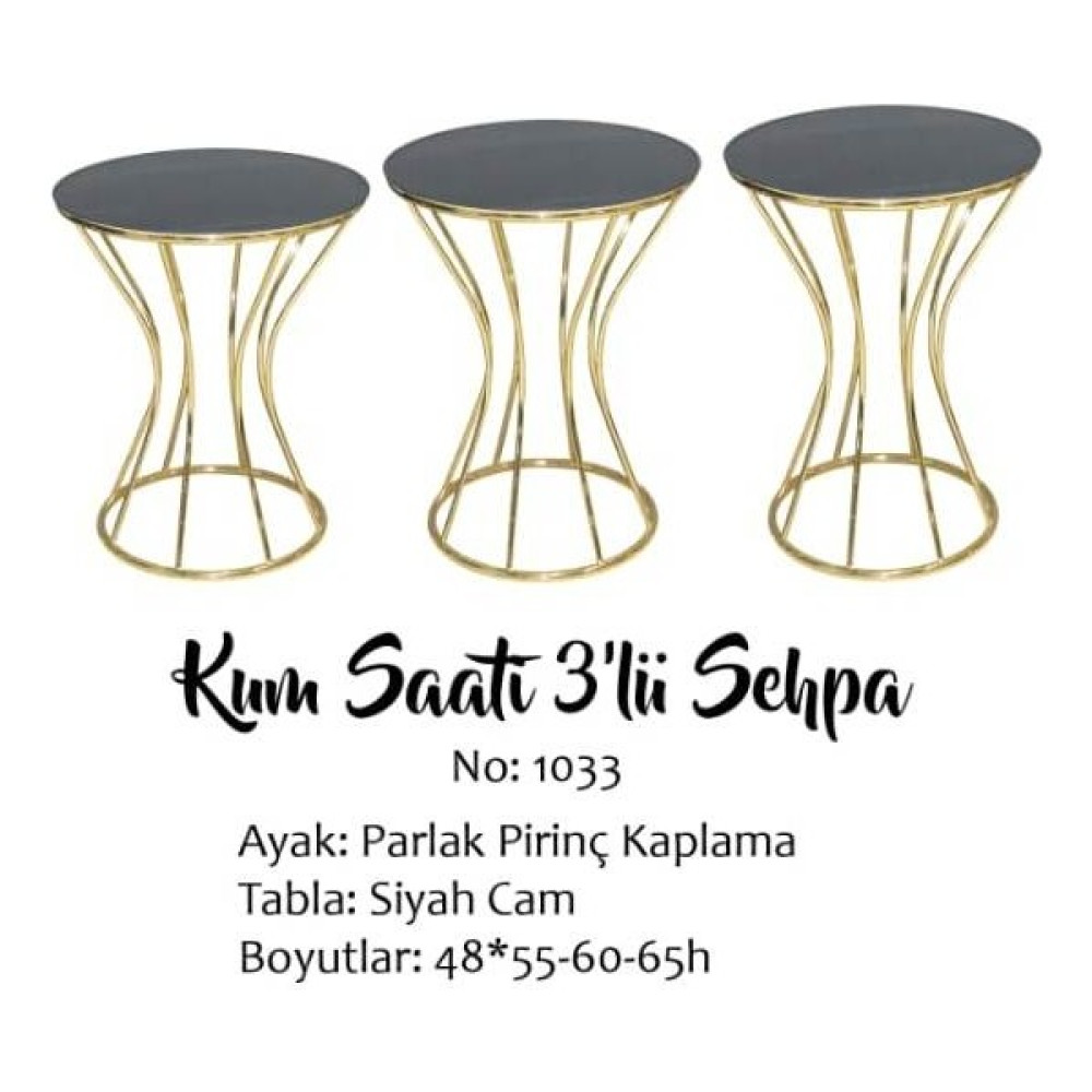 Bengi Ticaret Brc Zigon Kumsaat Model Şık Düz Siyah Temper Cam Metal Gold Renk Kaplam El Yapım - siyah gold Zigon Sehpa Fiyatı