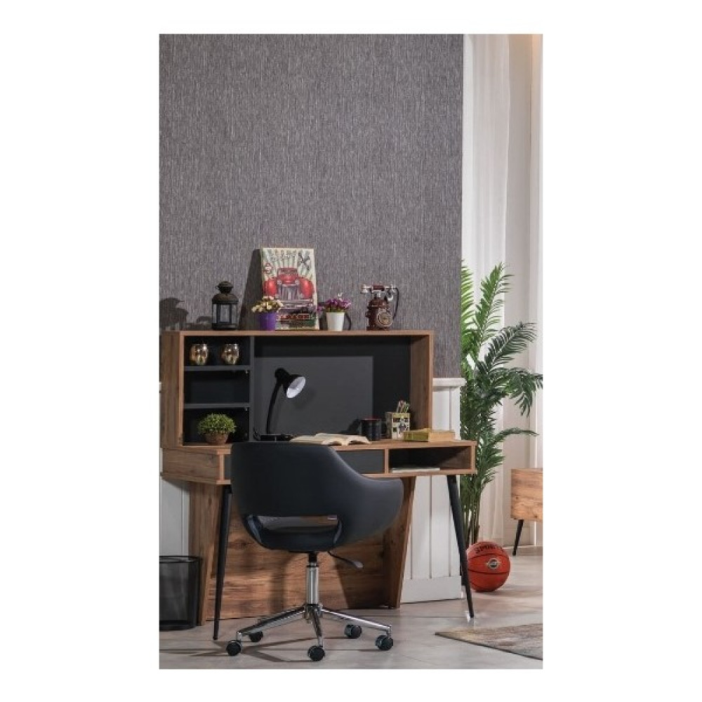 Bengi Ticaret Çalışma Masa Urlu Polo Çam Model Kitaplık-Koltuk USB Giriş 1kalite Demonte El Yapım - 160*60*120-46*47*46 - Ceviz - Antrasit Çalışma Masası Fiyatı