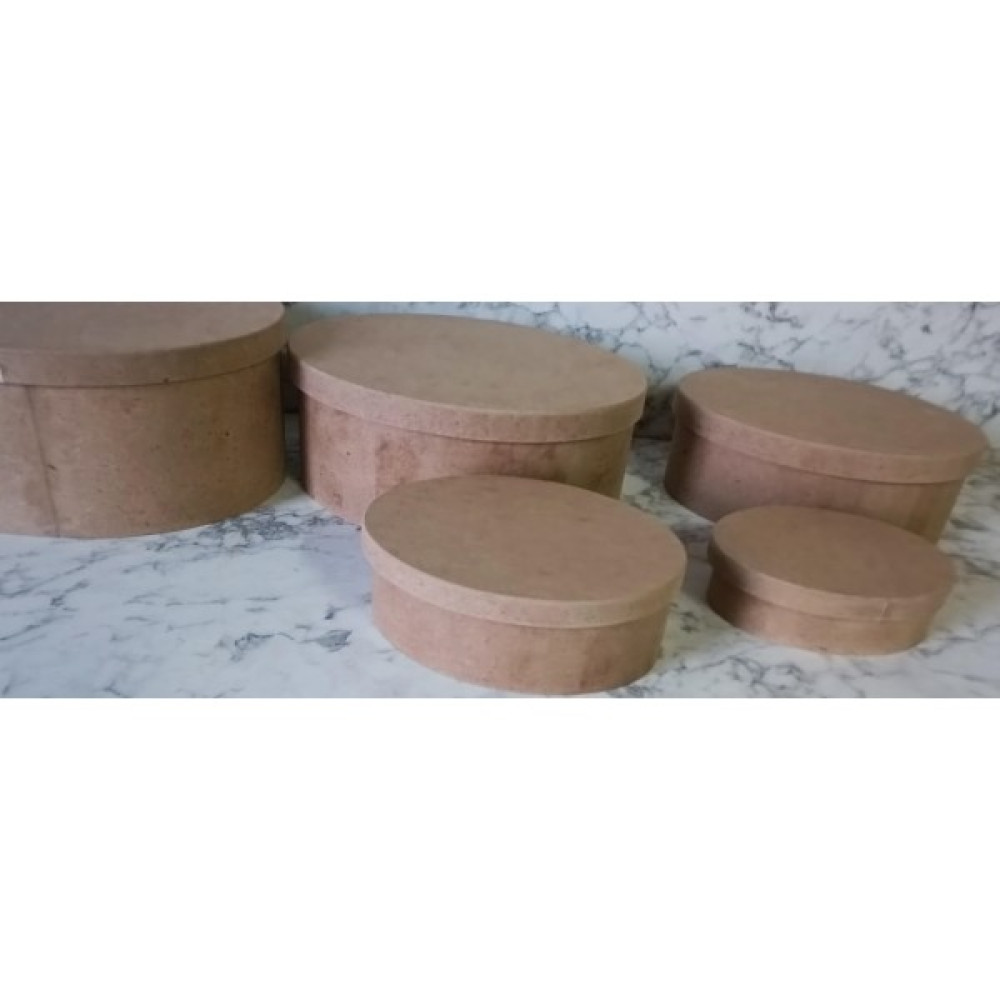 Bengi Ticaret Hobi Adn 5'li Kutu Set Oval Ahşap Ham Mdf Maşuka Özellik Model El Yapım Eşya Saklama Kutusu Fiyatı