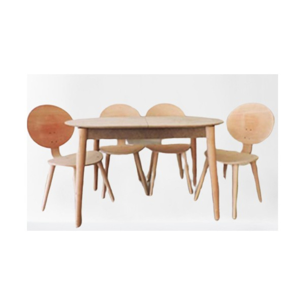 Bengi Ticaret Masa-Retro Papel Takım Model Kayın Torna Kaplama Sandalye Açıl Ham Ürün Oval Sırt Yuvarlak El Yapım - Naturel - 120 x 80 x 78 cm Yemek & Mutfak Masası Fiyatı