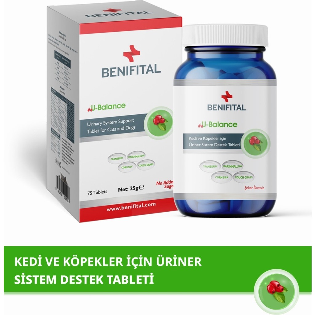 Benifital U-Balance Tablet Kedi ve Köpekler için Üriner Sistem Destekleyici Vitamin Tablet" Evcil Hayvan Ürünleri Fiyatı