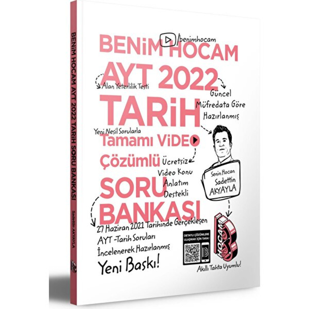 Benim Hocam Yayınları 2022 AYT Tarih Tamamı Video Çözümlü Soru Bankası Sosyal Bilgiler Fiyatı