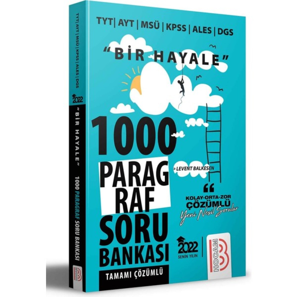 Benim Hocam Yayınları 2022 Bir Hayale Serisi Tüm Sınavlar İçin Paragraf Tamamı Çözümlü Soru Bankası KPSS Fiyatı
