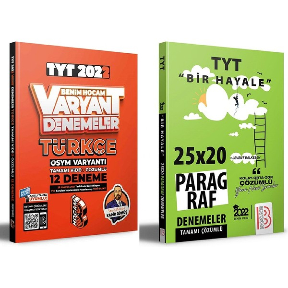 Benim Hocam Yayınları 2022 TYT Türkçe Paragraf Deneme Seti 2 Kitap Temel Yeterlilik Testi (TYT) Fiyatı