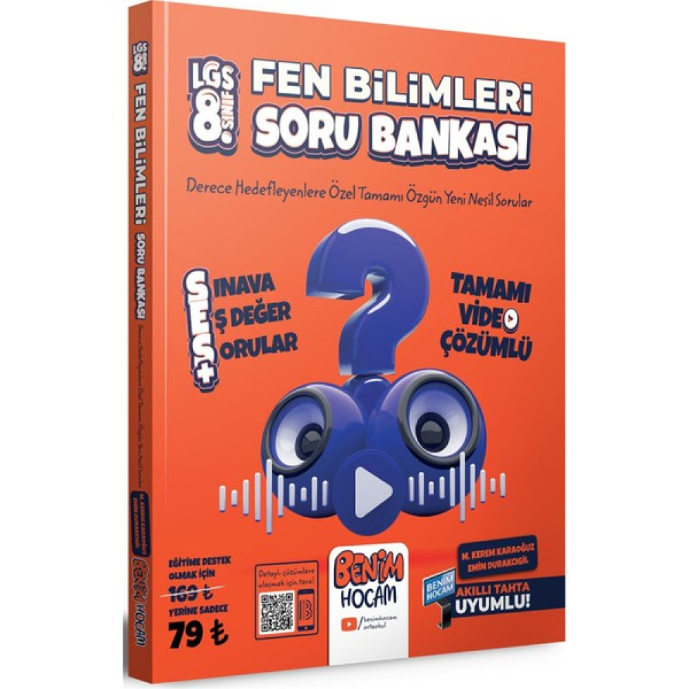 Benim Hocam Yayınları 2023 LGS 8. Sınıf Fen Bilimleri Ses Tamamı Video Çözümlü Soru Bankası Kaynak Kitapları Fiyatı