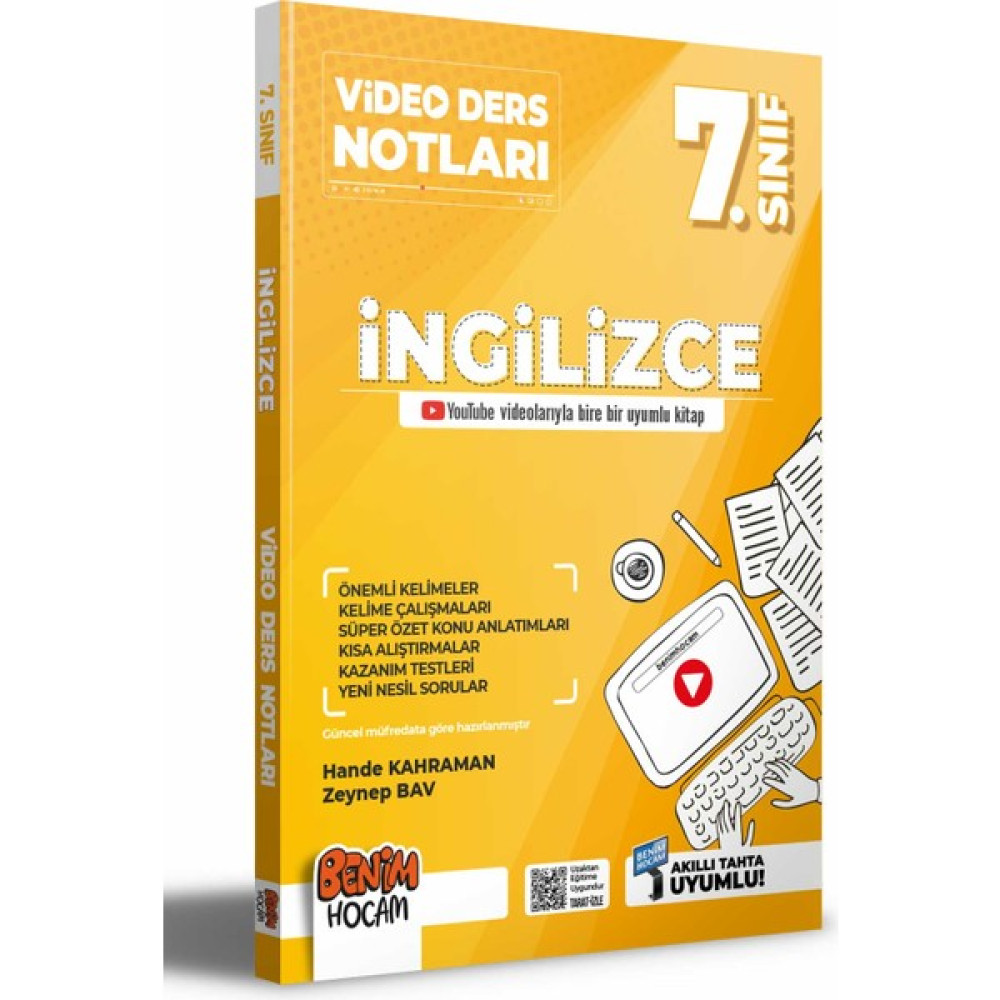 Benim Hocam Yayınları 7. Sınıf Ingilizce Video Ders Notları (Konu Anlatımı) Kaynak Kitapları Fiyatı