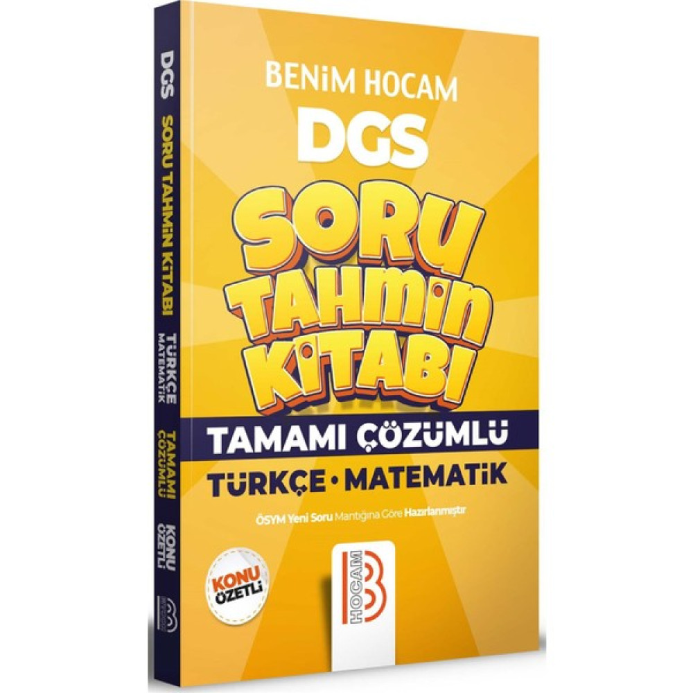 Benim Hocam Yayınları DGS Türkçe Matematik Tamamı Çözümlü Soru Tahmin Kitabı DGS Fiyatı