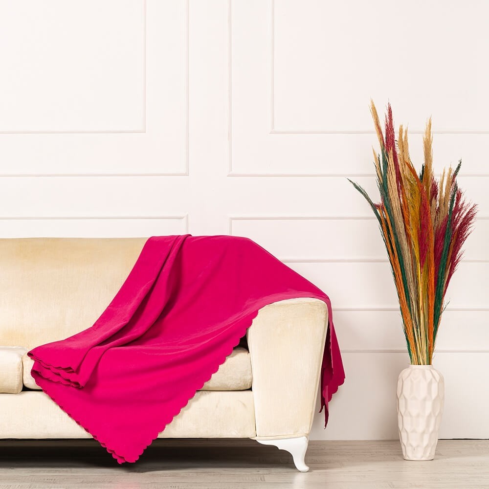BenimOl Fuşya Dokuma Kadife Şönil Çift Taraflı Koltuk Örtüsü Şalı 175X215CM - 175 x 215 cm SSD / Solid State Drive Fiyatı
