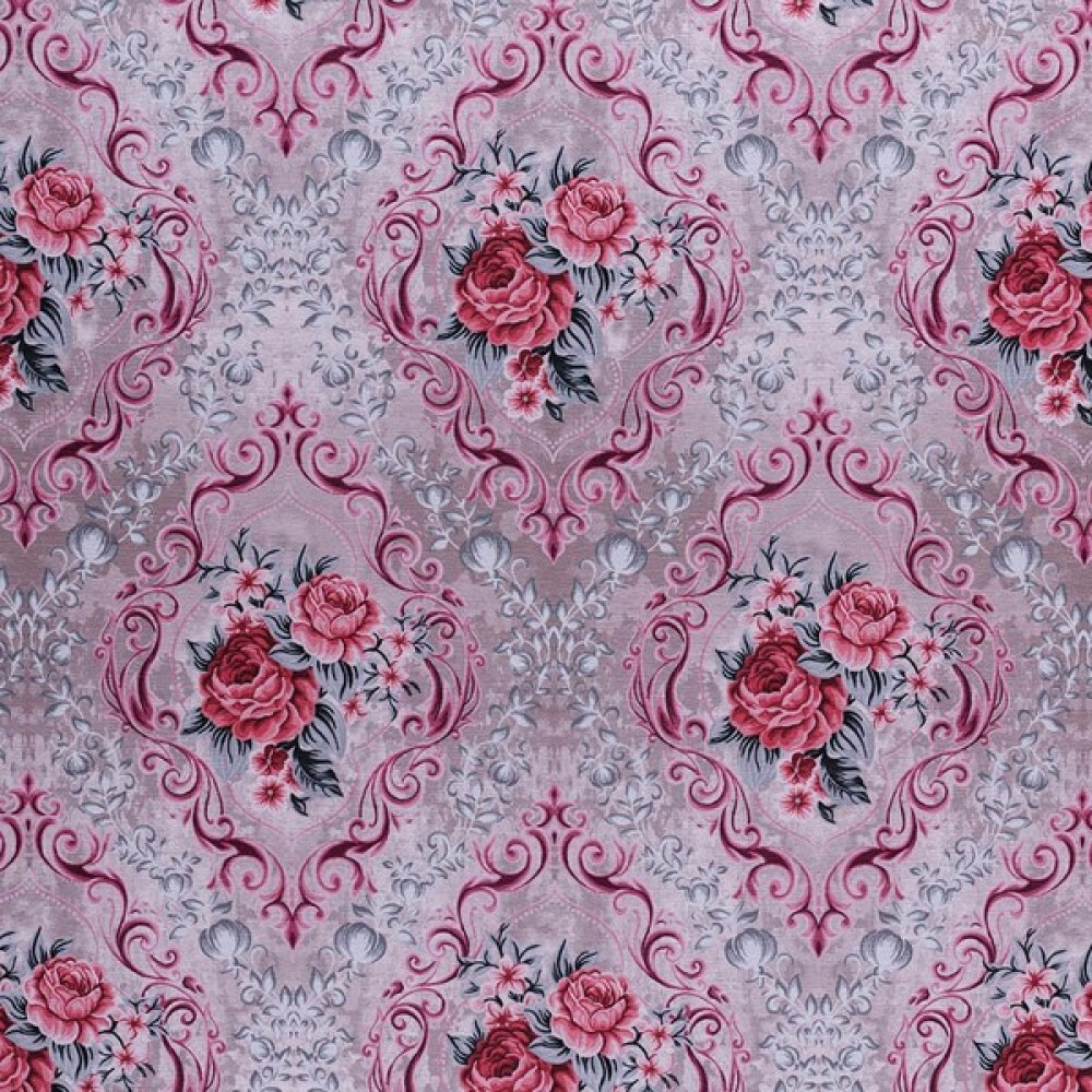 Benimol Vizon Zemin Efektli Modern Damask Desen Dokuma Dijital Baskılı Kadife Şönil - Kahverengi - 1 m - 180 cm Kumaşlar Fiyatı