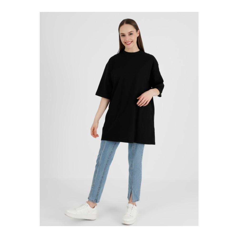 Benin Kopya - Oversize Kalıp T-shirt - Siyah - XL Beden Tesettür Giyim Fiyatı