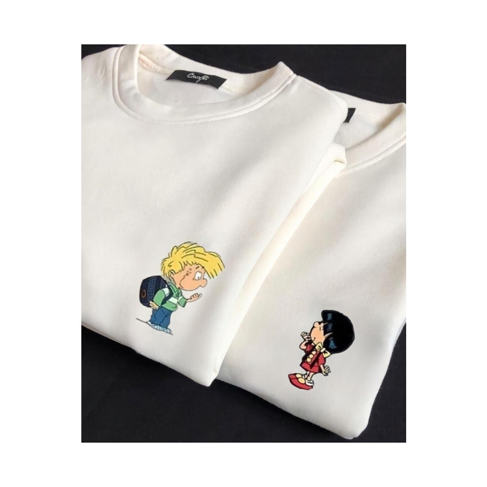 Benisengiydir Unisex Beyaz Cedric Ve Chen Baskılı Sevgili Çift Kombini 2 Li Set L/L Beden Bayan Sweatshirt Fiyatı