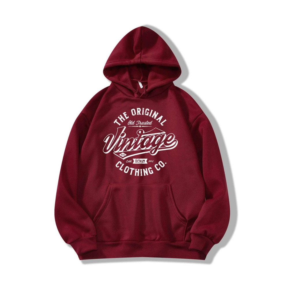 Benisengiydir Unisex Bordo Kapüşonlu Vintage Baskılı 3 Iplik Sweatshirt S Beden Bayan Sweatshirt Fiyatı