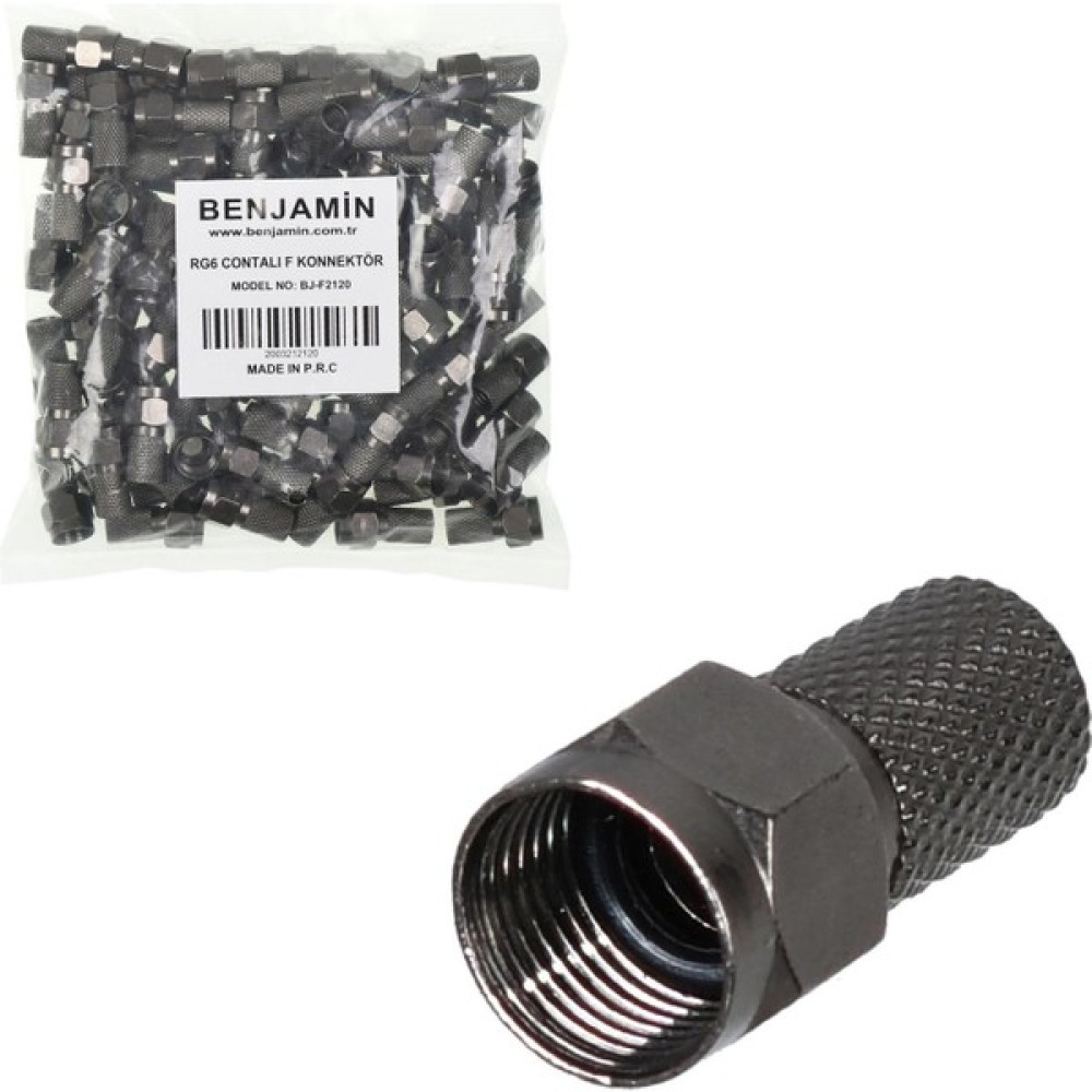 Benjamin F Konnektör Rg6 Contalı (100 Adet) Benjamin BJ-F2120 Uydu Alıcısı Aksesuarları Fiyatı