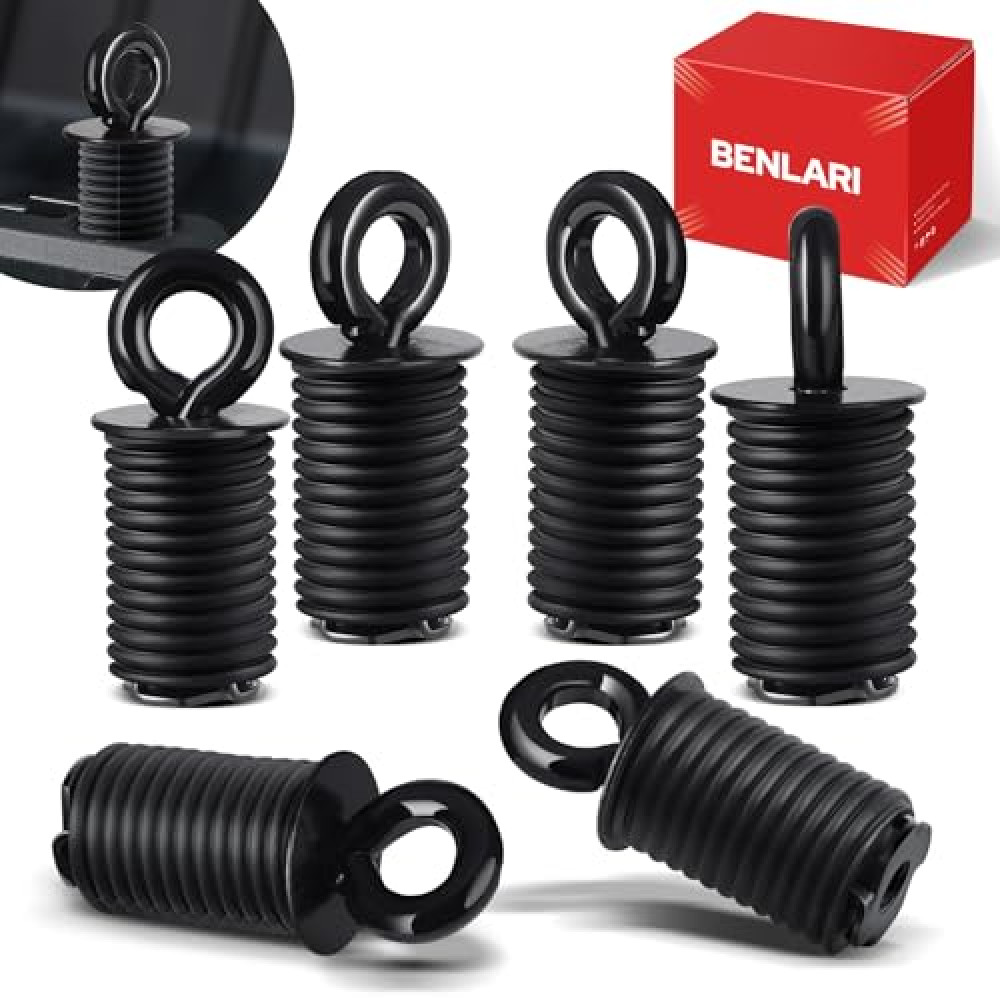 Benlari ATV Tie Down Anchors 1 Inch Lock and Ride Iron Ruber Compatible with Polaris RZR Sportsman Ace 2013-2025 with 1in Hole Black