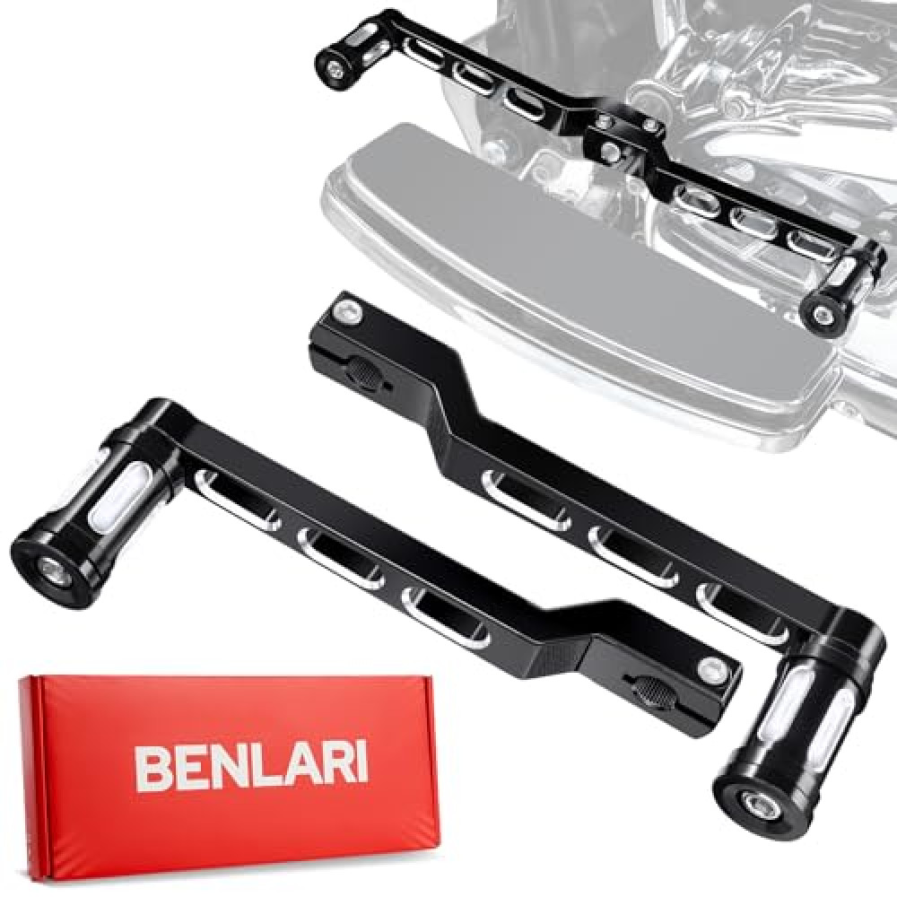 Benlari Heel Toe Gear Shifter Lever Pegs, CNC Shift Lever Peg Fit for Harley Touring Electra Glide Street Road Glide Road King 1988-later, FL Softail 1986-later, Tri Glide Trikes 2008-later, Black