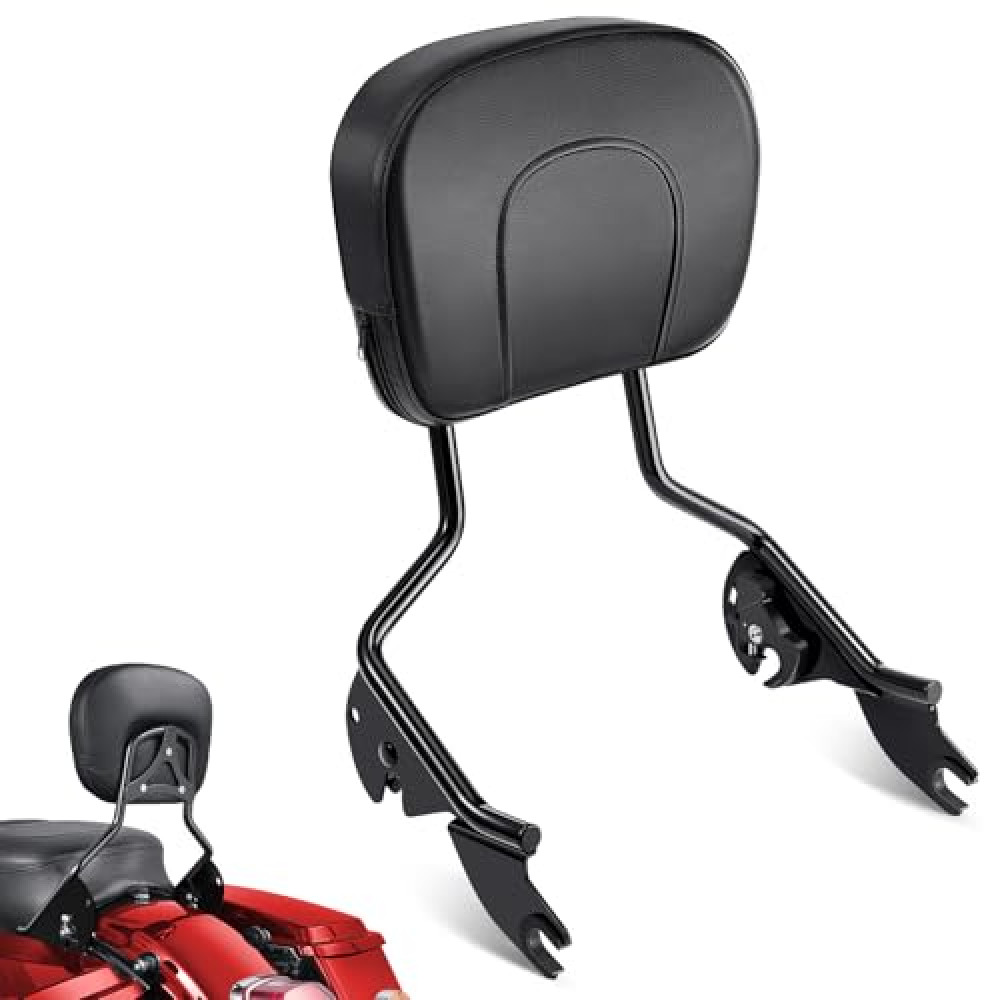 Benlari Passenger Backrest Sissy Bar, Quick Release Rear Detachable Sissy Bar Backrest Compatible with Harley Davidson Street Glide Road King Electra Glide Road Glide 2009-2024, Black