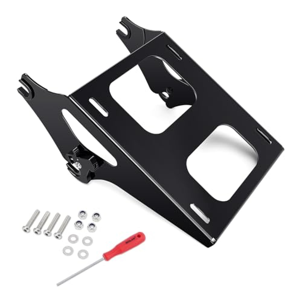 Benlari Thicker Tour Pack Mount Detachable 2-Up Trunk Tour Pack Mounting Rack Fit for Harley Davidson Touring Street Glide Road King Road Glide Electra Glide 2014-2024 (Black)