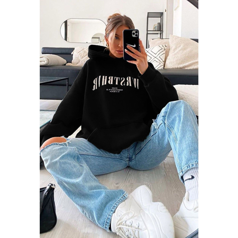 BENROMA Unisex Oversize Wrst Baskılı Gri Sweatshirt M Beden Bayan Sweatshirt Fiyatı