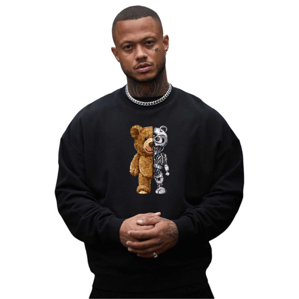BENROMA Unisex Robokıt Baskılı Bisiklet Yaka Sweat M Beden Bayan Sweatshirt Fiyatı