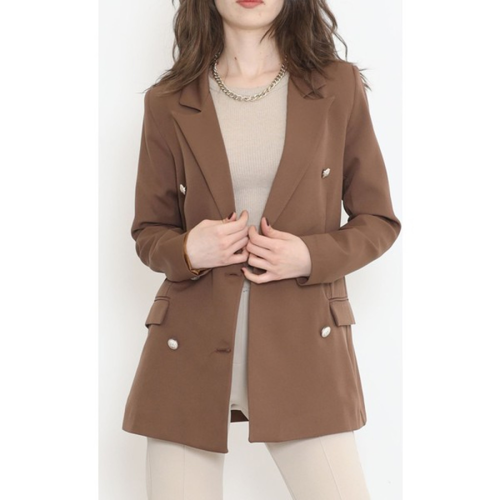 Bensu Store Blazer Ceket Kahve - 16611.1811. Bayan Ceket Fiyatı