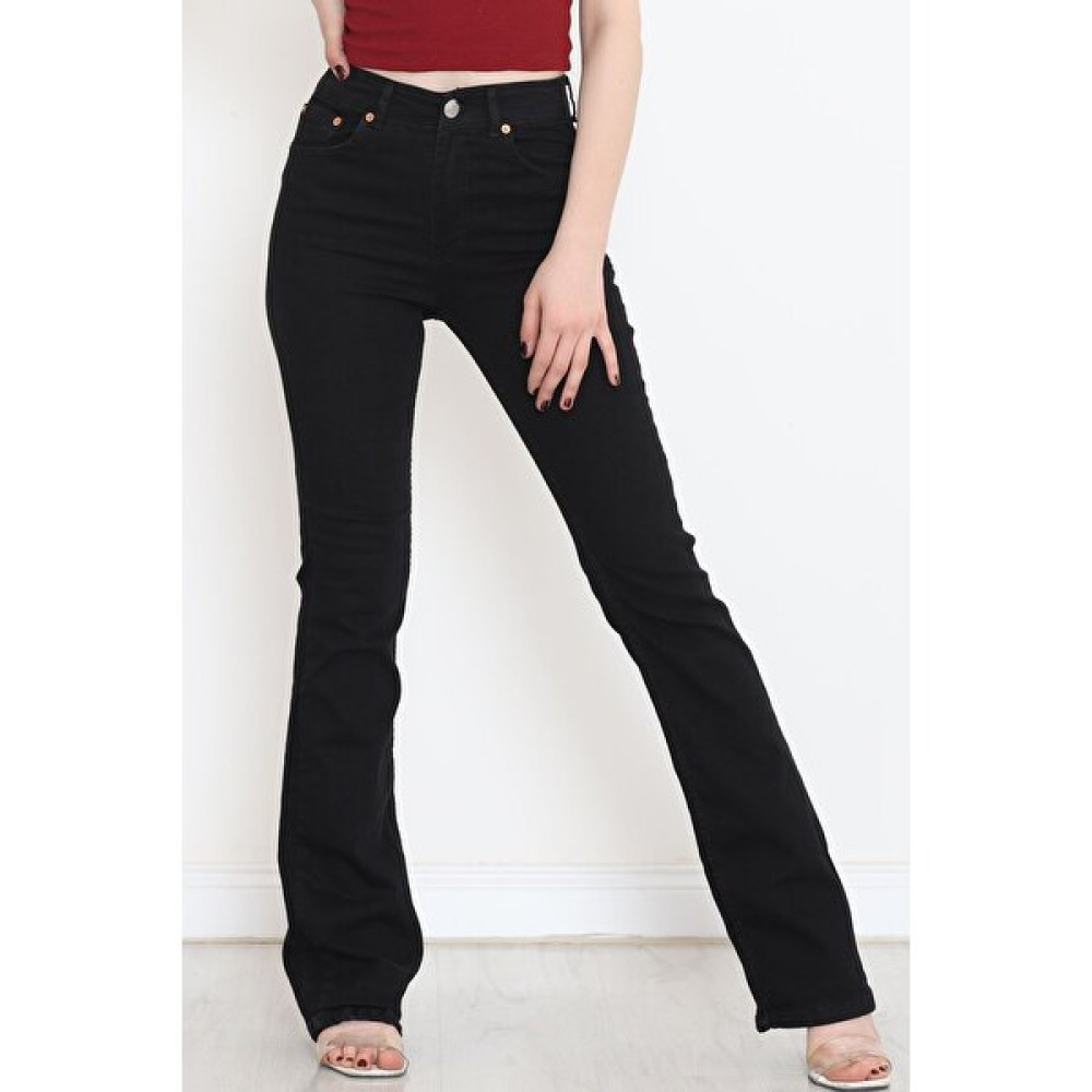 Bensu Store Ispanyol Paça Kot Pantolon Siyah - 17274.1431. Bayan Jeans / Kot Pantolon Fiyatı