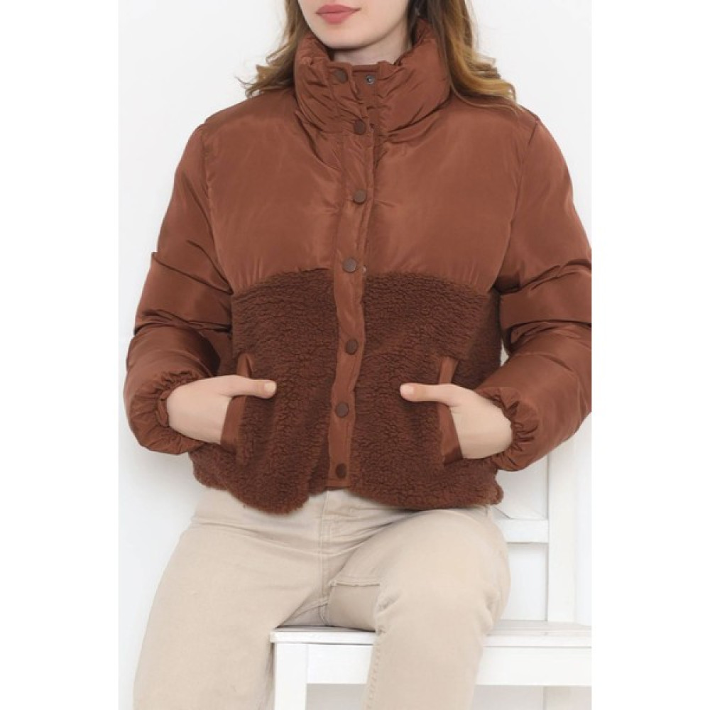 Bensu Store Şişme Mont Kahve - 4302.1555. Bayan Mont Fiyatı