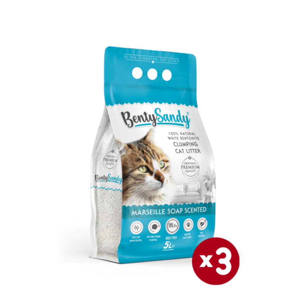 Bentysandy Marsilya Sabunu Kokulu Topaklanan Ince Taneli Kedi Kumu 5Lx3 Evcil Hayvan Ürünleri Fiyatı