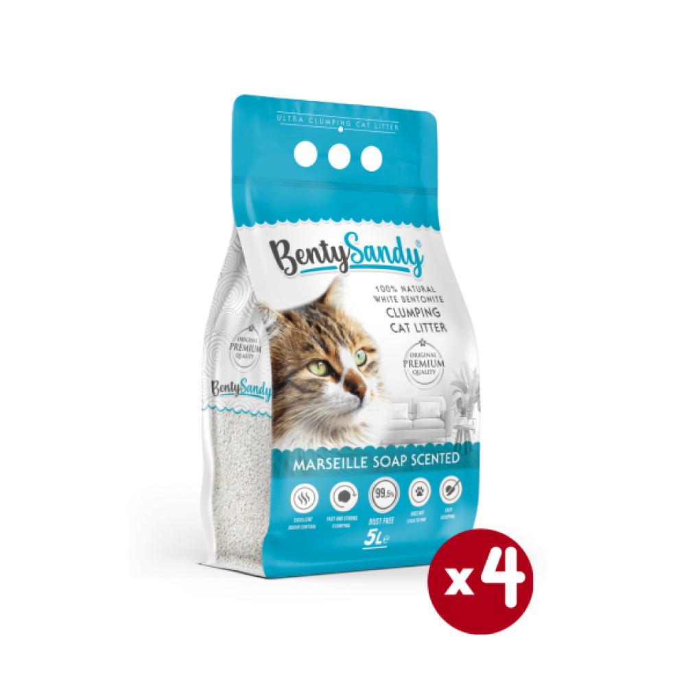 Bentysandy Marsilya Sabunu Kokulu Topaklanan Ince Taneli Kedi Kumu 5Lx4 Evcil Hayvan Ürünleri Fiyatı