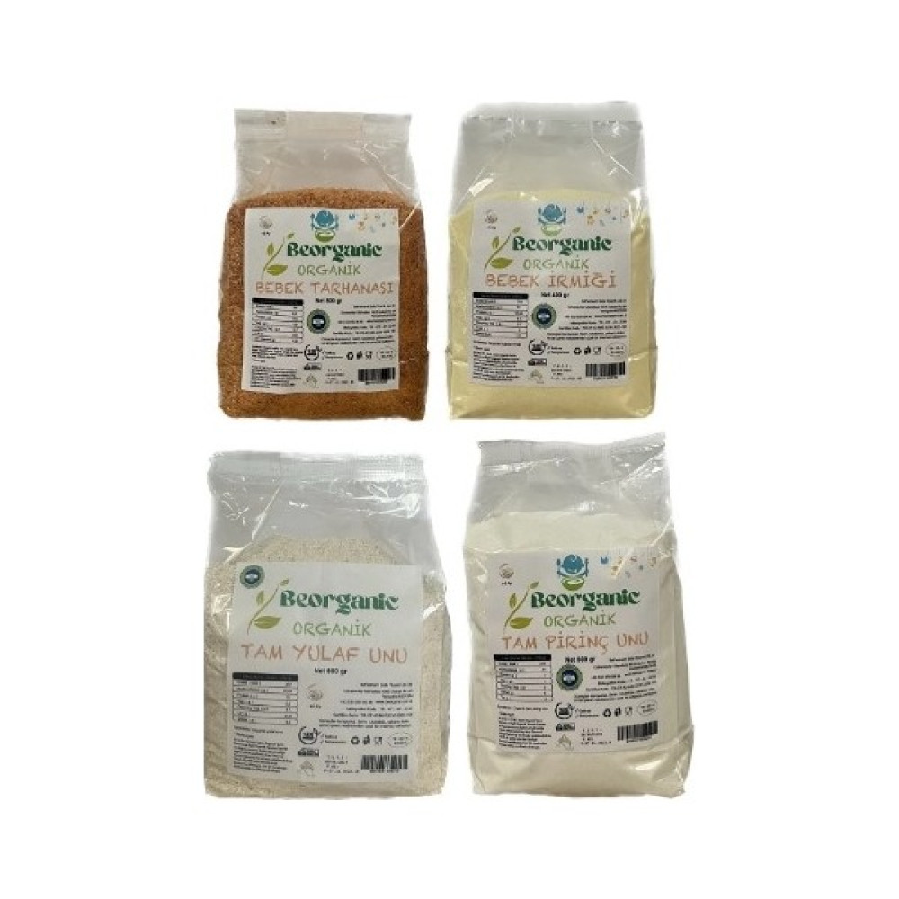 Beorganic Ek Gıda Seti Jelatin B.tarhana 500 G Yulaf Unu 500 G Tam Pirinç Unu 500 G B.irmiği 400 G Bebek Mamaları Fiyatı