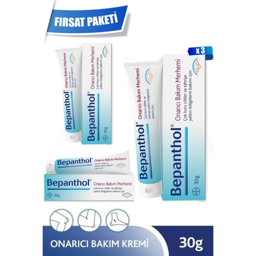 Bepanthol 3'lü Bepanthol® Onarıcı Bakım Merhemi 30 G + 30G+30 G Oto Boyaları Fiyatı