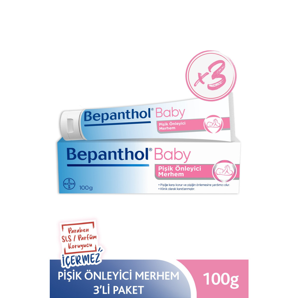 Bepanthol Baby Pişik Önleyici Merhem 3x100 Gr. Bebek Vücut Kremi Fiyatı