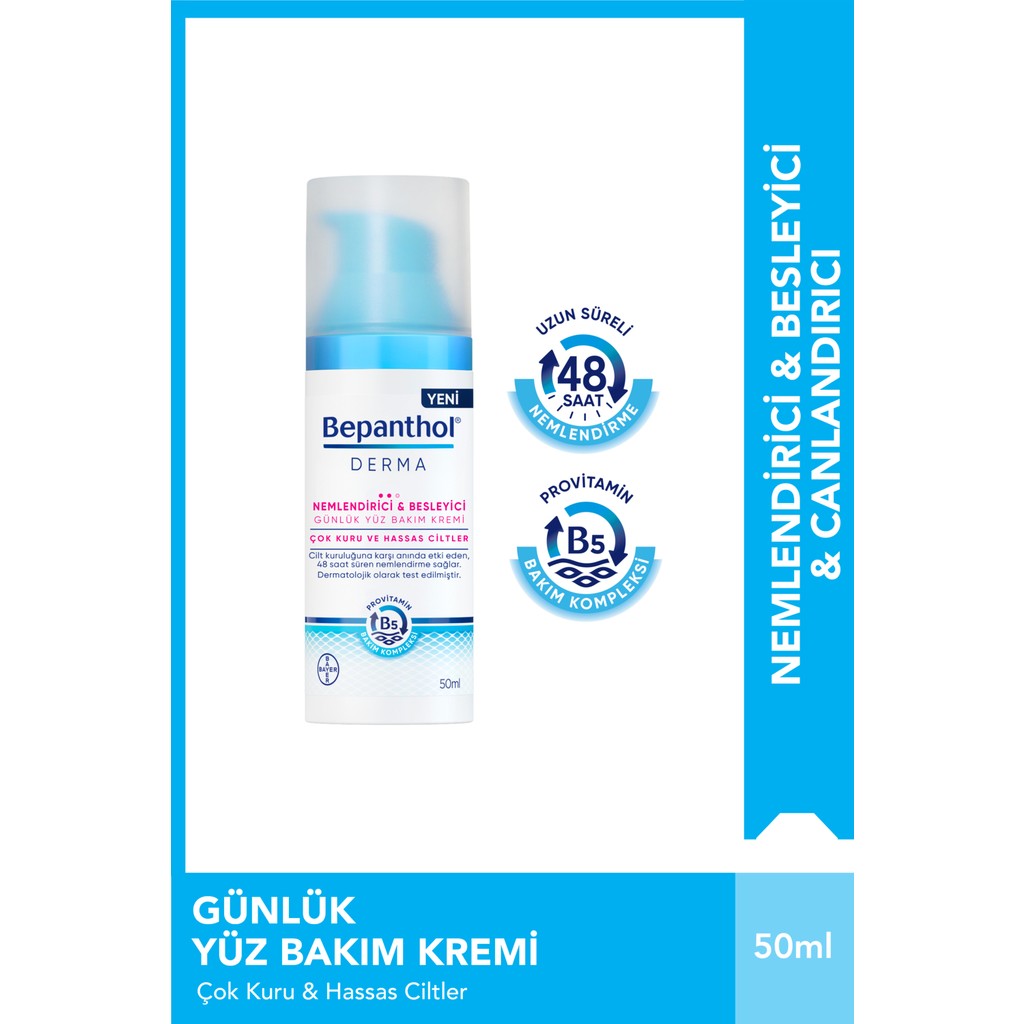 Bepanthol Derma Nemlendirici Besleyici Günlük Yüz Bakım Kremi 50 ml Cilt ve Yüz Bakımı Fiyatı