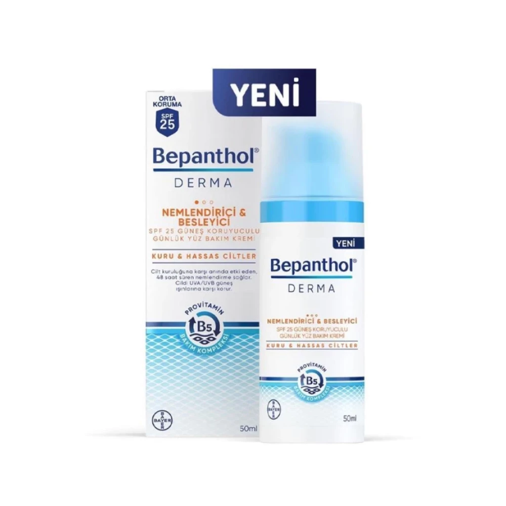 Bepanthol Derma Spf 25 Nemlendirici Besleyici Gunluk Yuz Bakim Kremi 50 Ml Nemlendiriciler Fiyatı