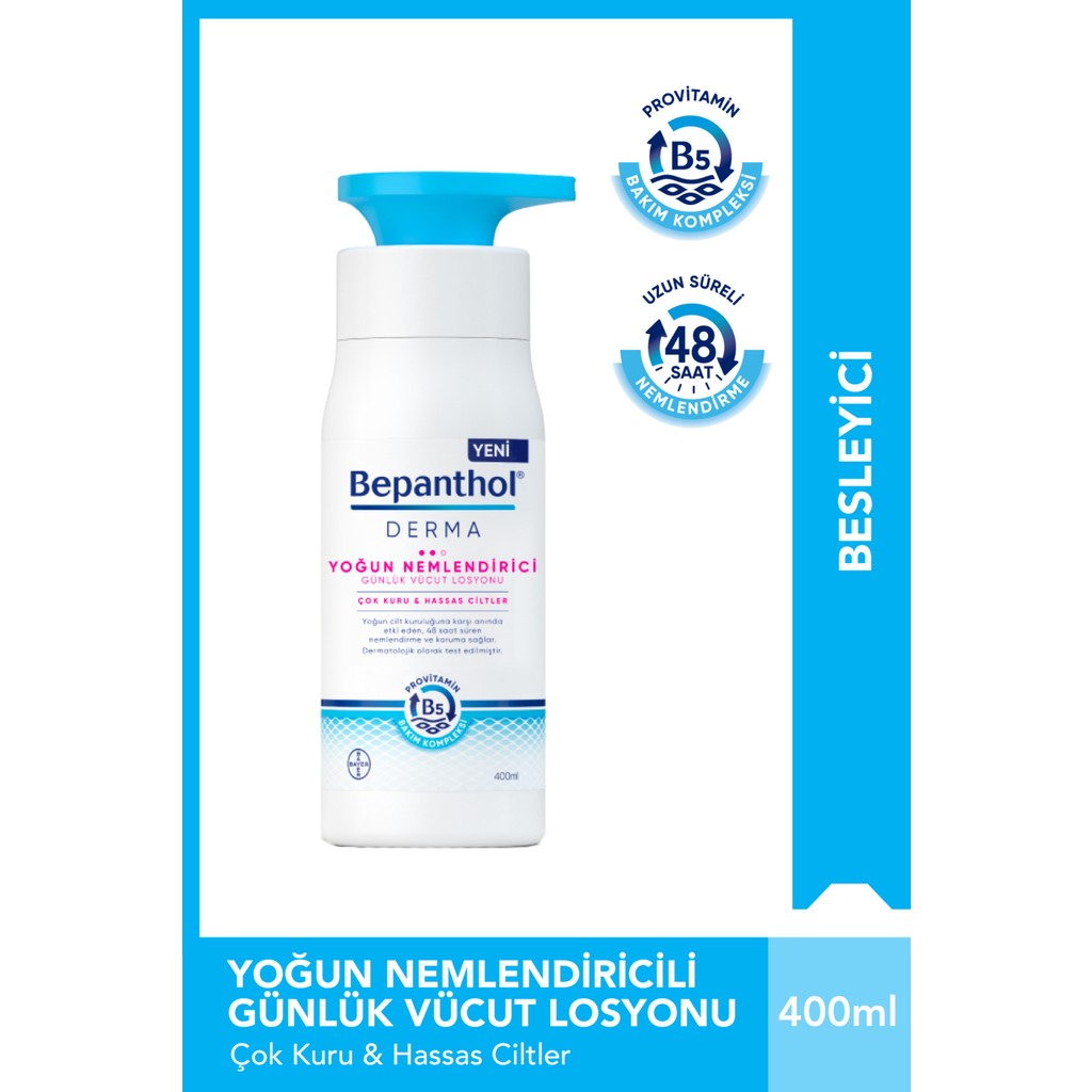 Bepanthol Derma Yoğun Nemlendirici Günlük Vücut Losyonu 400 ml Çok Kuru ve Hassas Ciltler Vücut Losyonu ve Nemlendiricileri Fiyatı