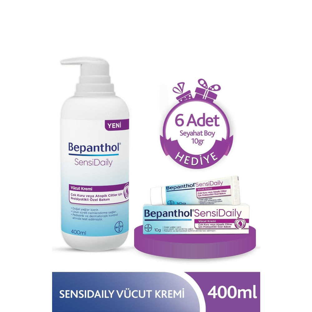 Bepanthol Sensidaily 400 Ml + 6 Adet Seyahat Boy 10 Gr Hediyeli Vücut Losyonu ve Nemlendiricileri Fiyatı