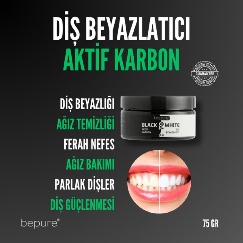 Bepure Diş Beyazlatma Tozu Aktif Karbon 75 gr Diş Beyazlatıcılar Fiyatı