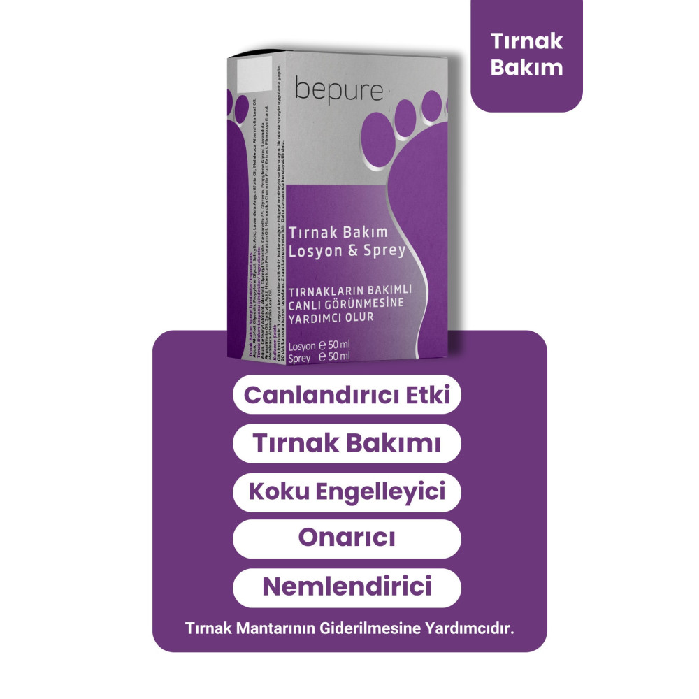 Bepure El ve Ayak Tırnak Mantarı Bakımı Seti 100 ml (50ml Losyon + 50ml Sprey) Tırnak Bakımı Fiyatı