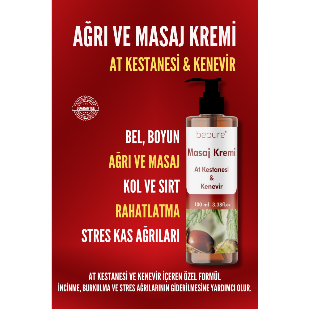 Bepure Kas ve Eklem Ağrı Kesici Krem At Kestanesi ve Kenevir İçeren Ağrı Kremi 100 ml Diğer Fiyatı